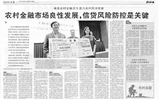 農村金融市場良性發展，信貸風險防控是關鍵